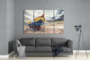 Abandoned Boat 4 Pieces Mega Glass Wall Art (59"x36") by Insigneart USA
