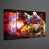 Wolf 4 Pieces Mega Glass Wall Art (59"x36") by Insigneart USA