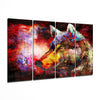 Wolf 4 Pieces Mega Glass Wall Art (59"x36") by Insigneart USA