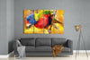 Parrot 4 Pieces Mega Glass Wall Art (59"x36") by Insigneart USA