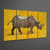 Rhino 4 Pieces Mega Glass Wall Art (59"x36") by Insigneart USA