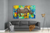 Rhino 4 Pieces Mega Glass Wall Art (59"x36") by Insigneart USA