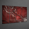 Red Crack 4 Pieces Mega Glass Wall Art (59"x36") by Insigneart USA