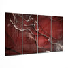 Red Crack 4 Pieces Mega Glass Wall Art (59"x36") by Insigneart USA