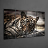 Tiger 4 Pieces Mega Glass Wall Art (59"x36") by Insigneart USA