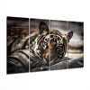 Tiger 4 Pieces Mega Glass Wall Art (59"x36") by Insigneart USA