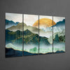 Japanese Sunset 4 Pieces Mega Glass Wall Art (59"x36") by Insigneart USA
