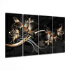 Flower Wave 4 Pieces Mega Glass Wall Art (59"x36") by Insigneart USA