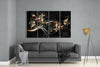 Flower Wave 4 Pieces Mega Glass Wall Art (59"x36") by Insigneart USA