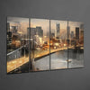 Manhattan 4 Pieces Mega Glass Wall Art (59"x36") by Insigneart USA