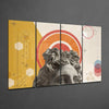 Thoughts of the Statue 4 Pieces Mega Glass Wall Art (59"x36") by Insigneart USA
