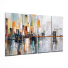 Manhattan Silhouette 4 Pieces Mega Glass Wall Art (59"x36") by Insigneart USA