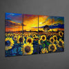 Sunflowers 4 Pieces Mega Glass Wall Art (59"x36") by Insigneart USA