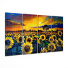 Sunflowers 4 Pieces Mega Glass Wall Art (59"x36") by Insigneart USA
