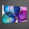 Flower Ink 4 Pieces Mega Glass Wall Art (59"x36") by Insigneart USA