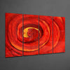 Red Vortex 4 Pieces Mega Glass Wall Art (59"x36") by Insigneart USA
