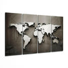 World Map 4 Pieces Mega Glass Wall Art (59"x36") by Insigneart USA