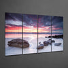 Sunset at the Beach 4 Pieces Mega Glass Wall Art (59"x36") by Insigneart USA