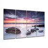 Sunset at the Beach 4 Pieces Mega Glass Wall Art (59"x36") by Insigneart USA