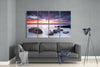 Sunset at the Beach 4 Pieces Mega Glass Wall Art (59"x36") by Insigneart USA