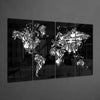 World Map 4 Pieces Mega Glass Wall Art (59"x36") by Insigneart USA