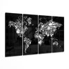 World Map 4 Pieces Mega Glass Wall Art (59"x36") by Insigneart USA