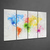 World Map 4 Pieces Mega Glass Wall Art (59"x36") by Insigneart USA