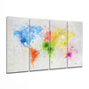 World Map 4 Pieces Mega Glass Wall Art (59"x36") by Insigneart USA