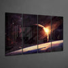 Sunset at the Space 4 Pieces Mega Glass Wall Art (59"x36") by Insigneart USA