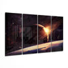 Sunset at the Space 4 Pieces Mega Glass Wall Art (59"x36") by Insigneart USA