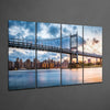 Sunset in Manhattan 4 Pieces Mega Glass Wall Art (59"x36") by Insigneart USA