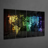 World Map 4 Pieces Mega Glass Wall Art (59"x36") by Insigneart USA