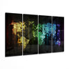 World Map 4 Pieces Mega Glass Wall Art (59"x36") by Insigneart USA