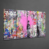 Charlie, Einstein and Banksy 4 Pieces Mega Glass Wall Art (59"x36") by Insigneart USA