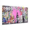 Charlie, Einstein and Banksy 4 Pieces Mega Glass Wall Art (59"x36") by Insigneart USA
