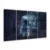 Astronaut 4 Pieces Mega Glass Wall Art (59"x36") by Insigneart USA