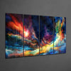 Colorful Space 4 Pieces Mega Glass Wall Art (59"x36") by Insigneart USA