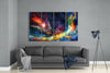 Colorful Space 4 Pieces Mega Glass Wall Art (59"x36") by Insigneart USA