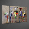 Zebras 4 Pieces Mega Glass Wall Art (59"x36") by Insigneart USA
