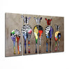 Zebras 4 Pieces Mega Glass Wall Art (59"x36") by Insigneart USA
