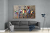 Zebras 4 Pieces Mega Glass Wall Art (59"x36") by Insigneart USA