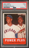 Graded 1963 Topps Power Plus Ernie Banks Hank Aaron #242 Baseball Card PSA 3 VG