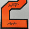 Framed Autographed/Signed Jim Palmer HOF 1990 35x39 Baltimore Grey Baseball Jersey JSA COA