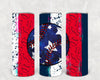 Patriotic Baseball 20 oz Skinny Tumbler by Anchored Grace Boutique
