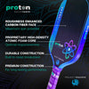 Proton Project Peacock 15mm Elongated Black/Jade/Plum Pickleball Paddle by The Mad Pickler