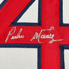 Framed Autographed/Signed Pedro Martinez 35x39 Boston Grey Baseball Jersey JSA COA