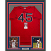 Framed Autographed/Signed Pedro Martinez 35x39 "CY 97-99-00" Boston Red Baseball Jersey JSA COA