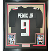 Framed Autographed/Signed Michael Penix Jr. 35x39 Atlanta Black Football Jersey Beckett BAS COA by Hall of Fame Sports Memorabilia