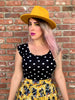 Boat Neck Top in Polka Dots by Retrolicious