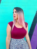 Retro Boat Neck Top in Burgundy by Retrolicious